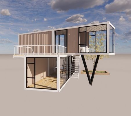 20ft of 40ft Luxe Design Twee lagen Appartement Vervaardigde Living Draagbare Container Huis met Aluminium Alloy ramen