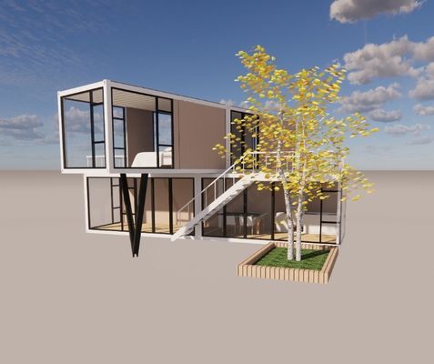 20ft of 40ft Luxe Design Twee lagen Appartement Vervaardigde Living Draagbare Container Huis met Aluminium Alloy ramen