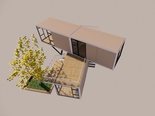 20ft of 40ft Luxe Design Twee lagen Appartement Vervaardigde Living Draagbare Container Huis met Aluminium Alloy ramen