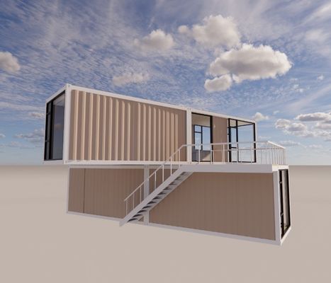 20ft of 40ft Luxe Design Twee lagen Appartement Vervaardigde Living Draagbare Container Huis met Aluminium Alloy ramen