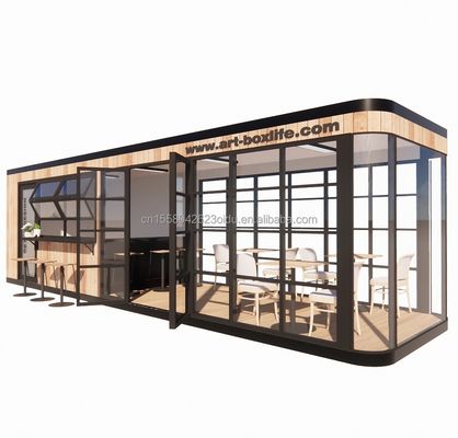 Hotel en Park EU Container Koffiekast Mobiele Houten Staalstructuur Zonlicht Huis Buitenbar