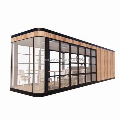Hotel en Park EU Container Koffiekast Mobiele Houten Staalstructuur Zonlicht Huis Buitenbar