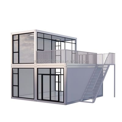 Tijdelijk kantoor Hotelwinkel Houten huizen met 50/75/100mm Wave Sandwich Panel Muur Moderne 20ft Quick Assembly Container