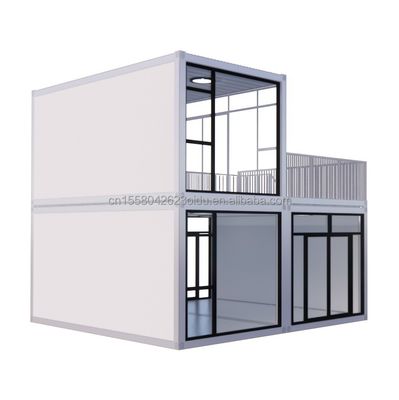 Tijdelijk kantoor Hotelwinkel Houten huizen met 50/75/100mm Wave Sandwich Panel Muur Moderne 20ft Quick Assembly Container