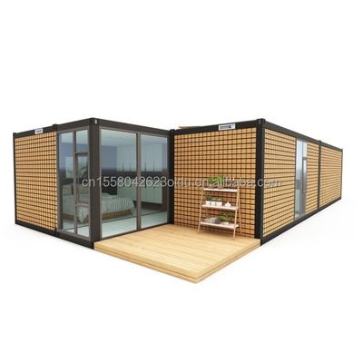 Stalen frame gegalvaniseerd stalen buiging 180g 20ft 40ft prefab huis met moderne container ontwerp en wave sandwich paneel muren