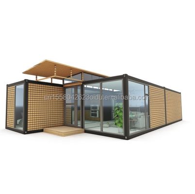 Stalen frame gegalvaniseerd stalen buiging 180g 20ft 40ft prefab huis met moderne container ontwerp en wave sandwich paneel muren