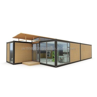 Stalen frame gegalvaniseerd stalen buiging 180g 20ft 40ft prefab huis met moderne container ontwerp en wave sandwich paneel muren