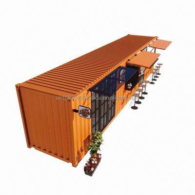 straat pop-up container winkel geprefabriceerd huis container koffiewinkel 40ft 20ft met gegalvaniseerde stalen vierkant buizen