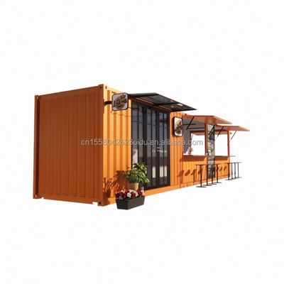straat pop-up container winkel geprefabriceerd huis container koffiewinkel 40ft 20ft met gegalvaniseerde stalen vierkant buizen
