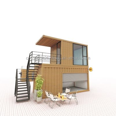 Moderne ontwerp houten platte verpakking Tiny Container House met 50/75/100mm Wave Sandwich Panel muur en meerdere gebruiksopties