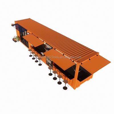 straat pop-up container winkel geprefabriceerd huis container koffiewinkel 40ft 20ft met gegalvaniseerde stalen vierkant buizen