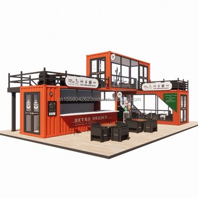 20ft geprefabriceerde mobiele koffiewinkel Container Bar in met aangepaste kleur en gegalvaniseerd stalen buiging