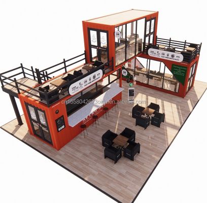 20ft geprefabriceerde mobiele koffiewinkel Container Bar in met aangepaste kleur en gegalvaniseerd stalen buiging