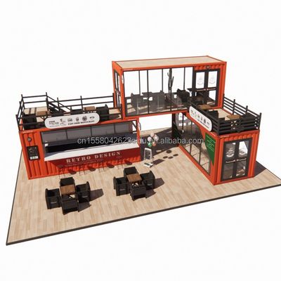 20ft geprefabriceerde mobiele koffiewinkel Container Bar in met aangepaste kleur en gegalvaniseerd stalen buiging