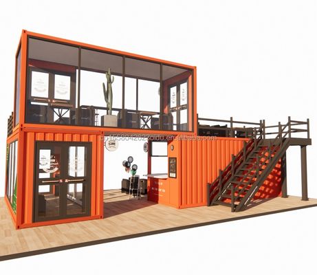 20ft geprefabriceerde mobiele koffiewinkel Container Bar in met aangepaste kleur en gegalvaniseerd stalen buiging