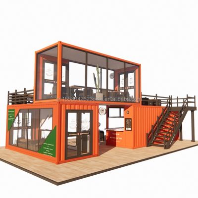 20ft geprefabriceerde mobiele koffiewinkel Container Bar in met aangepaste kleur en gegalvaniseerd stalen buiging
