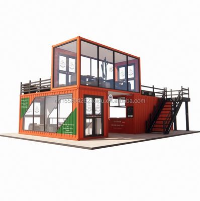 20ft geprefabriceerde mobiele koffiewinkel Container Bar in met aangepaste kleur en gegalvaniseerd stalen buiging