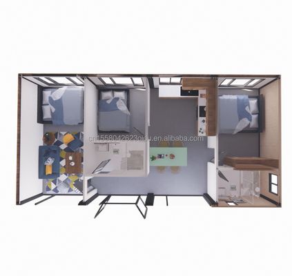 Gepersonaliseerde kleur Twee verdiepingen Stevige container barstand Mini 20 voet Pop-up winkel met gegalvaniseerde stalen vierkant buizen