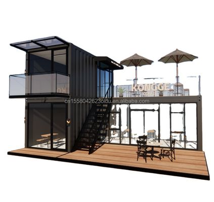 Gegalvaniseerde stalen buigcontainer koffiewinkel 40ft prefab huis gebouw ontwerp voor staal raam hotel