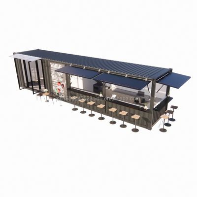 Gegalvaniseerde stalen vierkante buizen Hoofdstructuur 20ft-40ft Custom modulaire container Koffieshop Foodstand met modern ontwerp