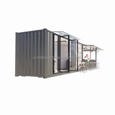 Gegalvaniseerde stalen vierkante buizen Hoofdstructuur 20ft-40ft Custom modulaire container Koffieshop Foodstand met modern ontwerp