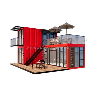 Pingui aangepast 20ft/40ft gegalvaniseerd stalen vierkant buizen verzendcontainer koffie draagbare container restaurant voor winkel