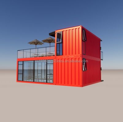 Pingui aangepast 20ft/40ft gegalvaniseerd stalen vierkant buizen verzendcontainer koffie draagbare container restaurant voor winkel