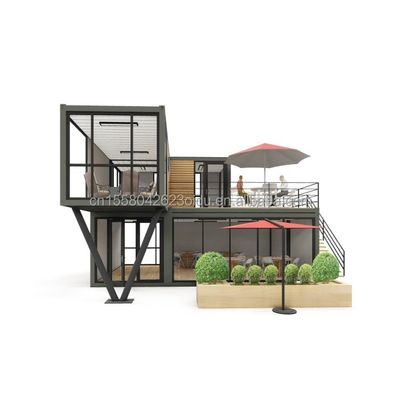 Gegalvaniseerde stalen vierkante buizen structuur scheepvaartcontainer bar met raam aluminium legering ramen