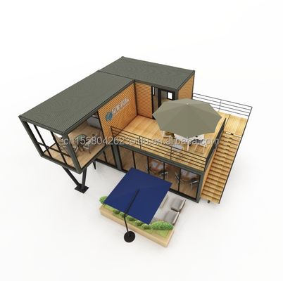Gegalvaniseerde stalen vierkante buizen structuur scheepvaartcontainer bar met raam aluminium legering ramen