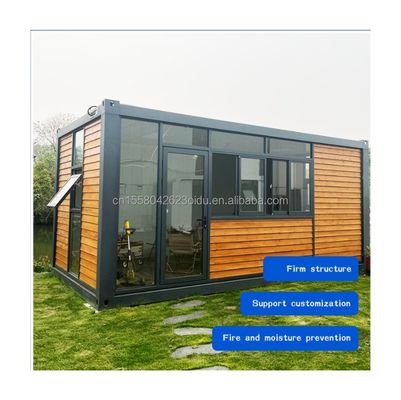 20ft Container kantoor met toilet Prefab huis Houten containerhuizen gegalvaniseerd stalen buigen 180g