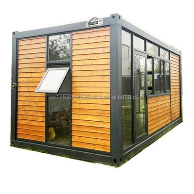 20ft Container kantoor met toilet Prefab huis Houten containerhuizen gegalvaniseerd stalen buigen 180g
