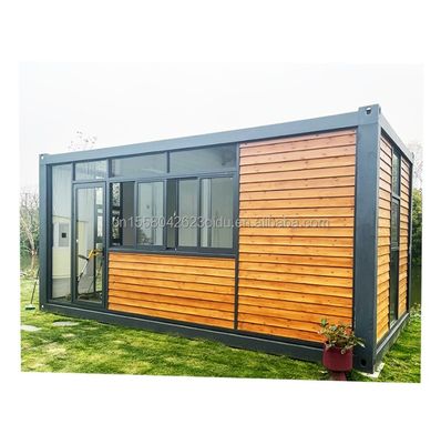 20ft Container kantoor met toilet Prefab huis Houten containerhuizen gegalvaniseerd stalen buigen 180g