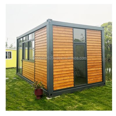 20ft Container kantoor met toilet Prefab huis Houten containerhuizen gegalvaniseerd stalen buigen 180g