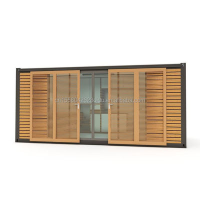 Hotel Accommodatie 20ft Prefabricated Container Kantoorhuis met houten schuifdeur en aluminium allooi ramen
