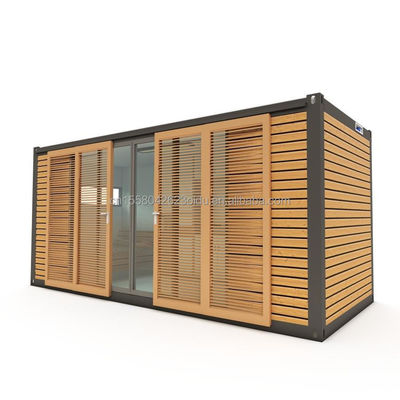 Hotel Accommodatie 20ft Prefabricated Container Kantoorhuis met houten schuifdeur en aluminium allooi ramen