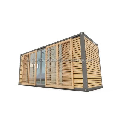 Hotel Accommodatie 20ft Prefabricated Container Kantoorhuis met houten schuifdeur en aluminium allooi ramen