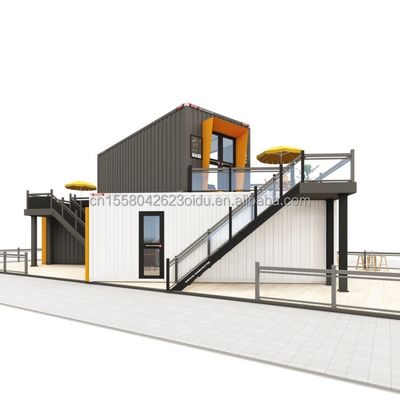 Container Bar Gemodificeerd Restaurant Koffiewinkel met staalconstructie Gebouw en 50/75/100mm Wave Sandwich Panel Muur