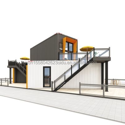 Container Bar Gemodificeerd Restaurant Koffiewinkel met staalconstructie Gebouw en 50/75/100mm Wave Sandwich Panel Muur