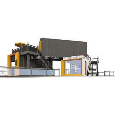 Container Bar Gemodificeerd Restaurant Koffiewinkel met staalconstructie Gebouw en 50/75/100mm Wave Sandwich Panel Muur