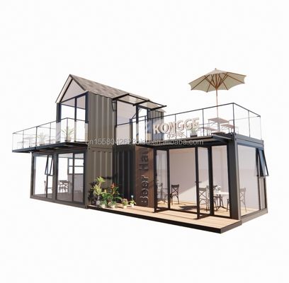 Modern eenvoudig hotel 4 slaapkamers 1 garage prefab huis container villa huis top dak snel geassembleerd