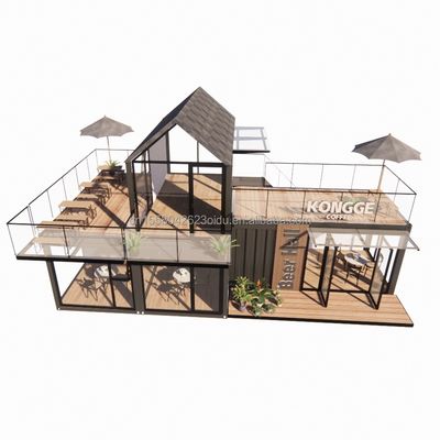 Modern eenvoudig hotel 4 slaapkamers 1 garage prefab huis container villa huis top dak snel geassembleerd