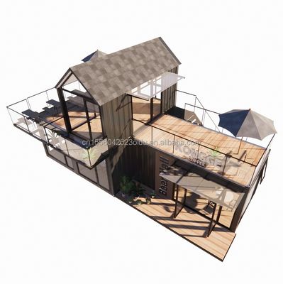 Modern eenvoudig hotel 4 slaapkamers 1 garage prefab huis container villa huis top dak snel geassembleerd