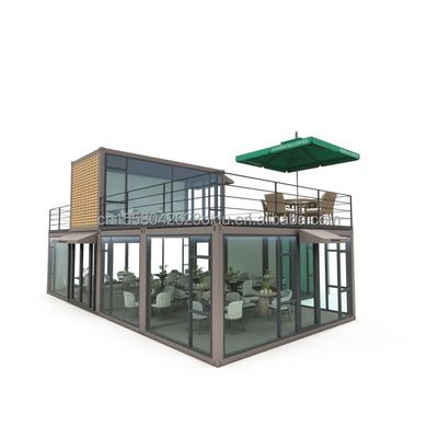 Gegalvaniseerde stalen vierkantbuizen Hoofdstructuur Prefab Villa Huis Moderne modulaire container Luxe Drie slaapkamers