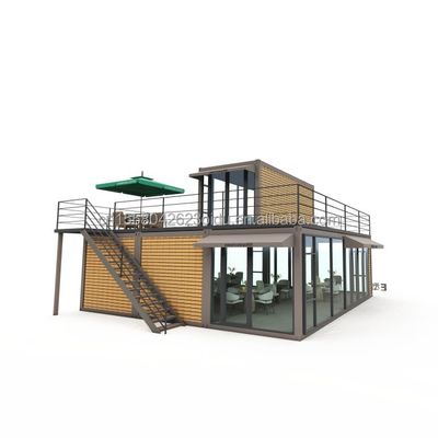 Gegalvaniseerde stalen vierkantbuizen Hoofdstructuur Prefab Villa Huis Moderne modulaire container Luxe Drie slaapkamers