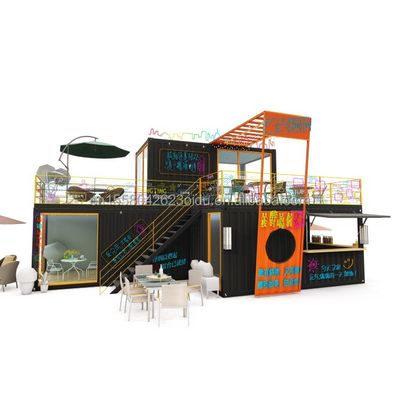 Gewijzigde 20 voet 40 voet prefab scheepvaartcontainer Pop Up koffiewinkel restaurant mobiele container bar voor gewijzigd ontwerp