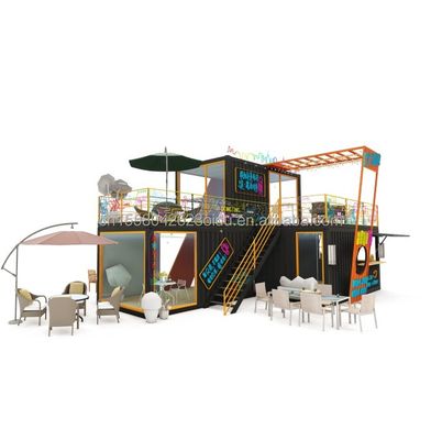 Gewijzigde 20 voet 40 voet prefab scheepvaartcontainer Pop Up koffiewinkel restaurant mobiele container bar voor gewijzigd ontwerp
