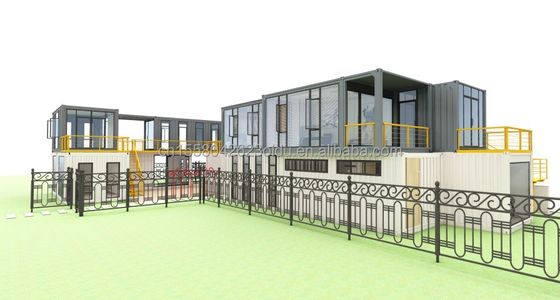 Gegalvaniseerde stalen vierkantbuizen Hoofdstructuur voor aangepaste hotelcontainerhuisontwerp en -constructie