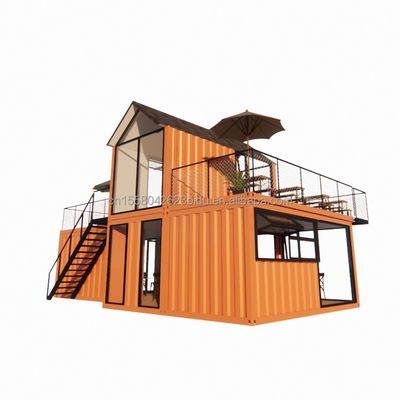 Op maat gemaakte hellend dak staal structuur villa muur 50/75/100mm Wave Sandwich Panel Badkamer en 3 slaapkamers Containerhuis