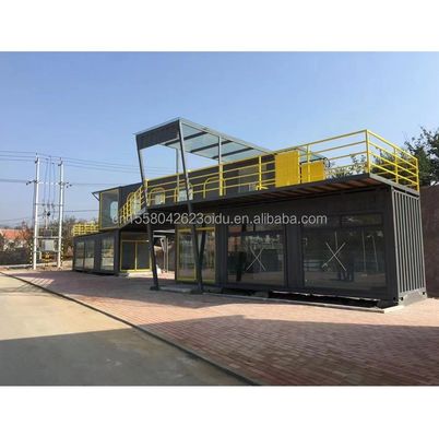 Buitenrestaurant Cafe Bar Containerhuis 40ft Moderne ontwerp met gegalvaniseerde stalen vierkantbuizen