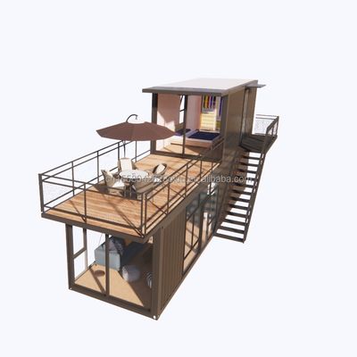 Supermarkt Verzending Klaargemaakte prefab projecten Container koffiewinkel met log design